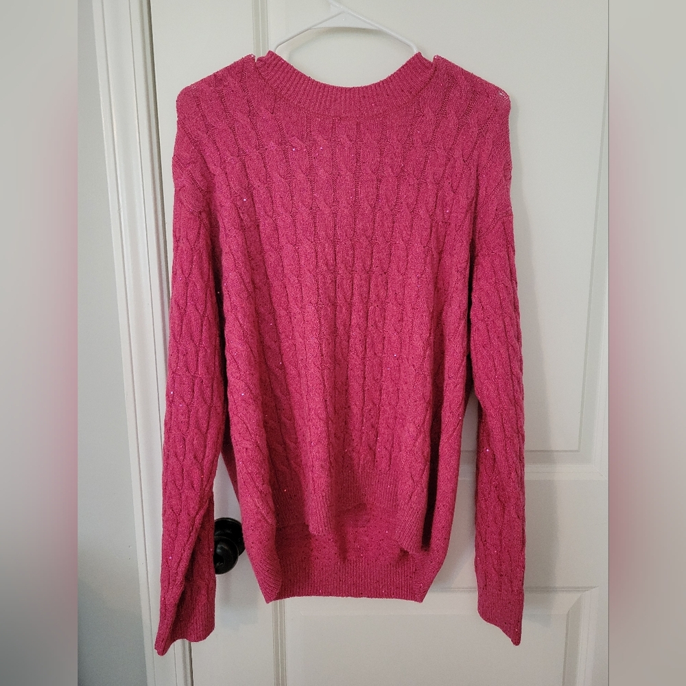 Pink Cable Knit Sweater